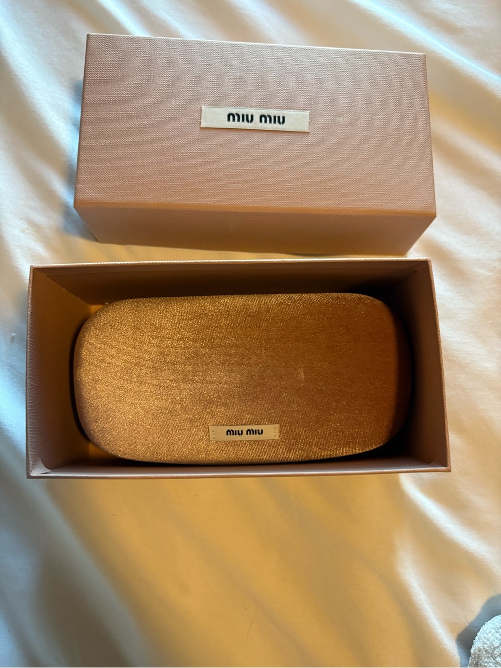 Miu Miu Pink Velvet Eyeglasses Sunglasses Case with Box & Cleaning Cloth